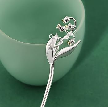 Amazon.co.jp: SUKIMIND 鈴蘭花簪 銀 一本簪 シルバー かんざし